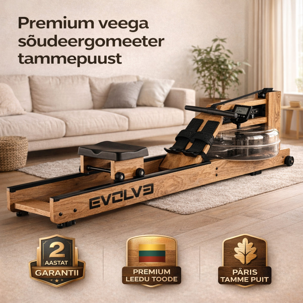 Evolve veega sõudeergomeeter kokkupandav, LCD konsooliga - Trenniekspert