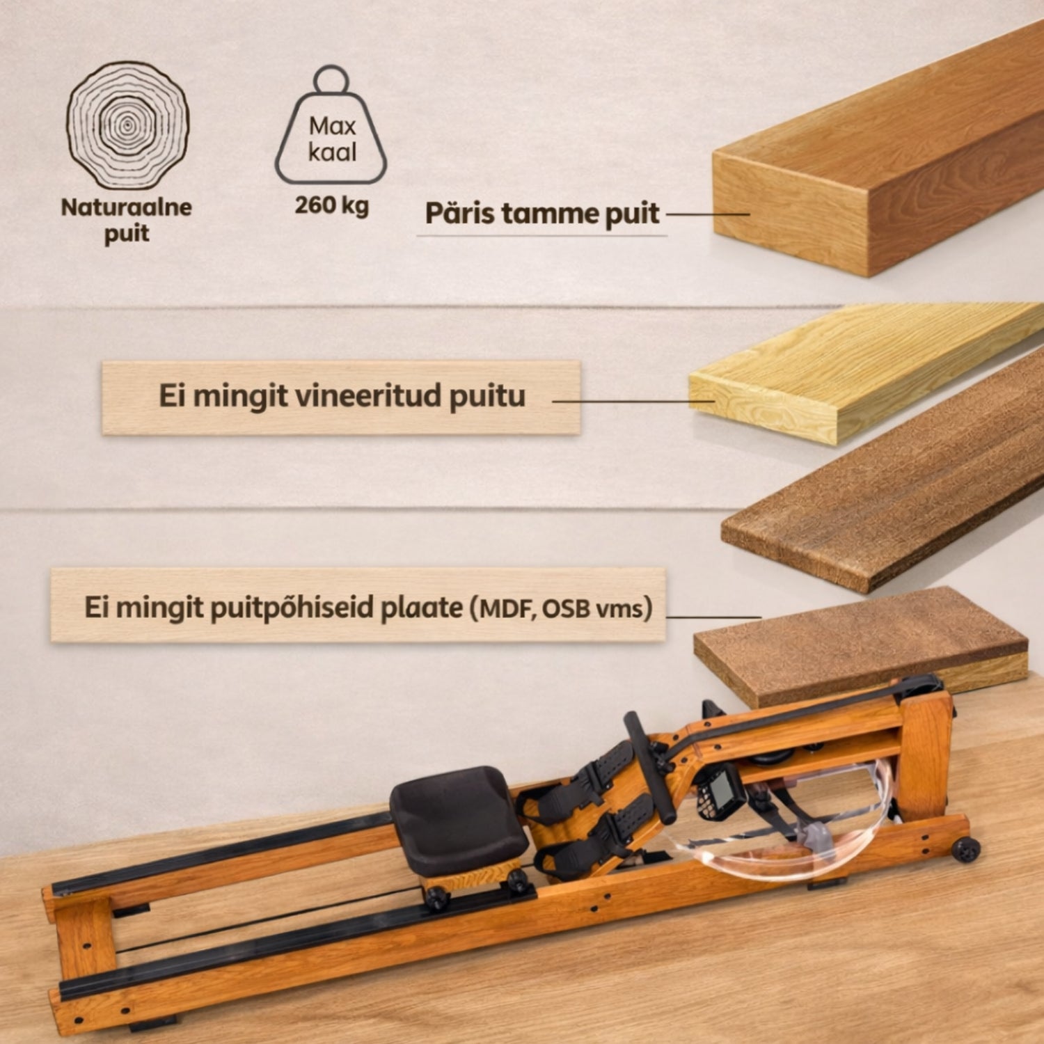 Evolve veega sõudeergomeeter kokkupandav, LCD konsooliga - Trenniekspert