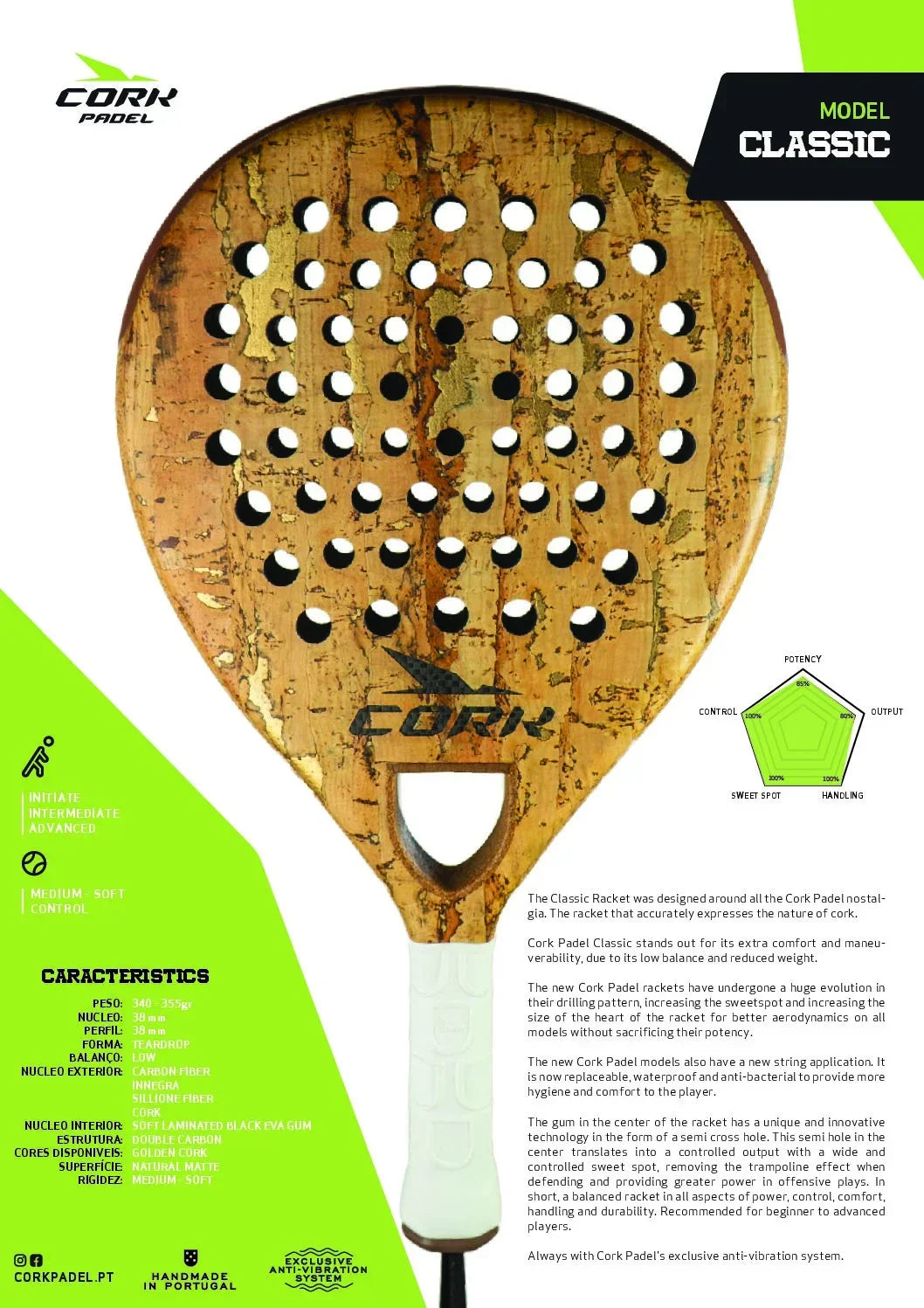 Cork Padel Classic: reket algajale/kesktasemele