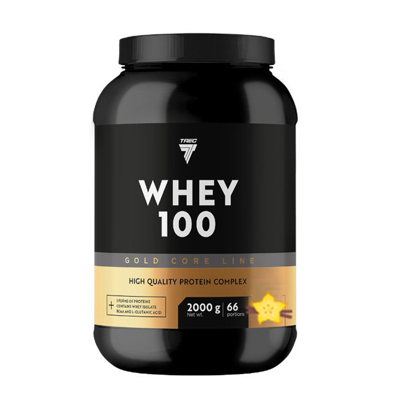 Valgupulber TREC GOLD CORE LINE WHEY 100 VANILLA 2000g - Trenniekspert