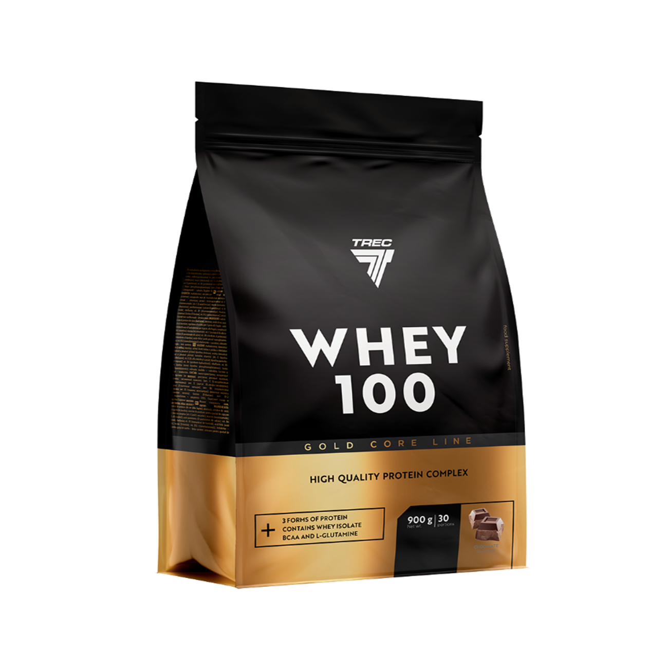 Valgupulber TREC GOLD CORE WHEY 100 CHOCOLATE 900g - Trenniekspert