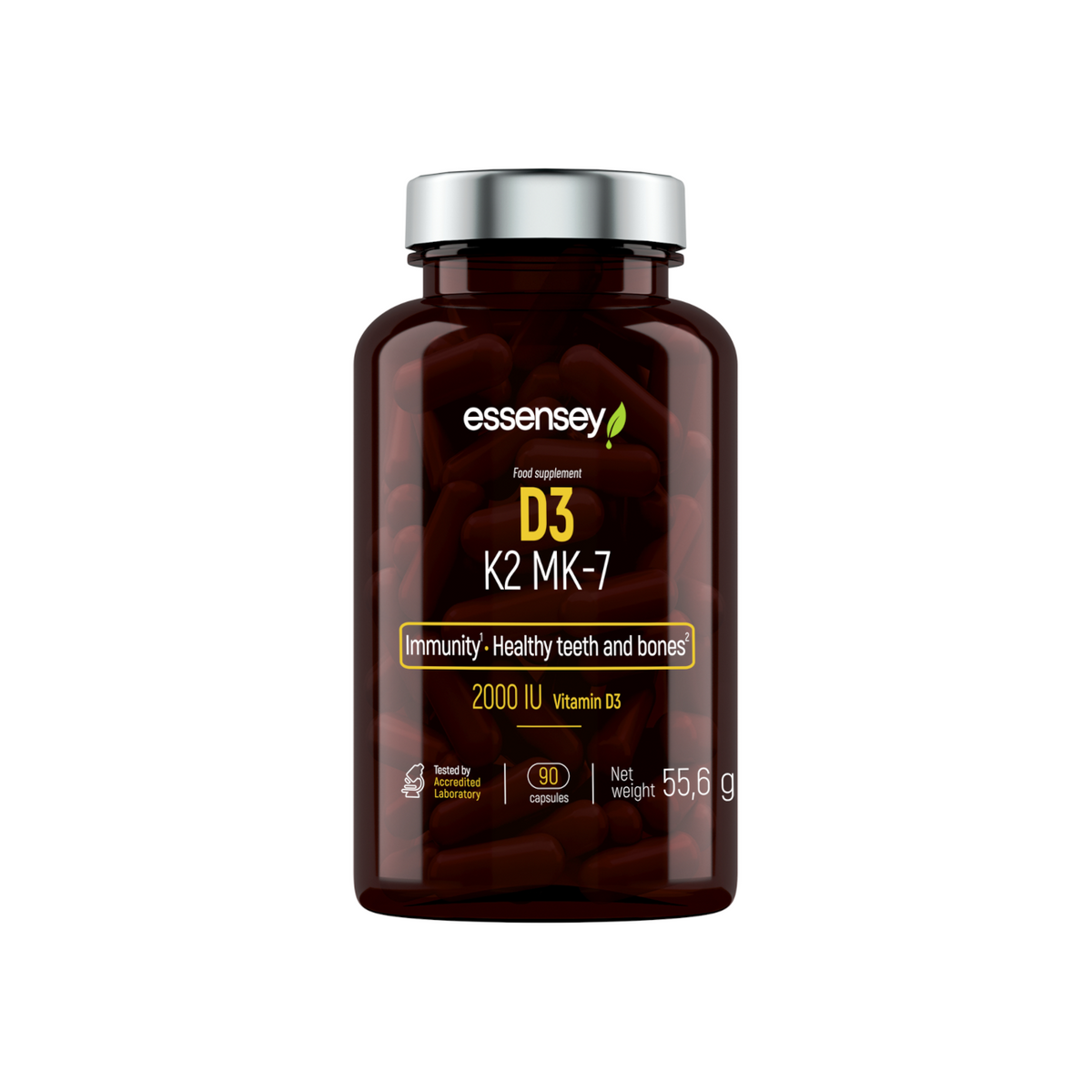 Vitamiinikapslid TREC ESSENSEY Vit. D3 + K2 (MK-7), 90 kapslit - Trenniekspert