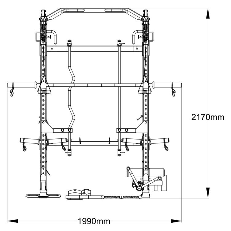 GYMSTICK MULTI SMITH PRO10.0 MULTIFUNKTSIONAALNE JÕUJAAM