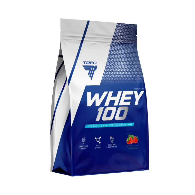 Valgupulber TREC WHEY 100, Strawberry, 900g - Trenniekspert